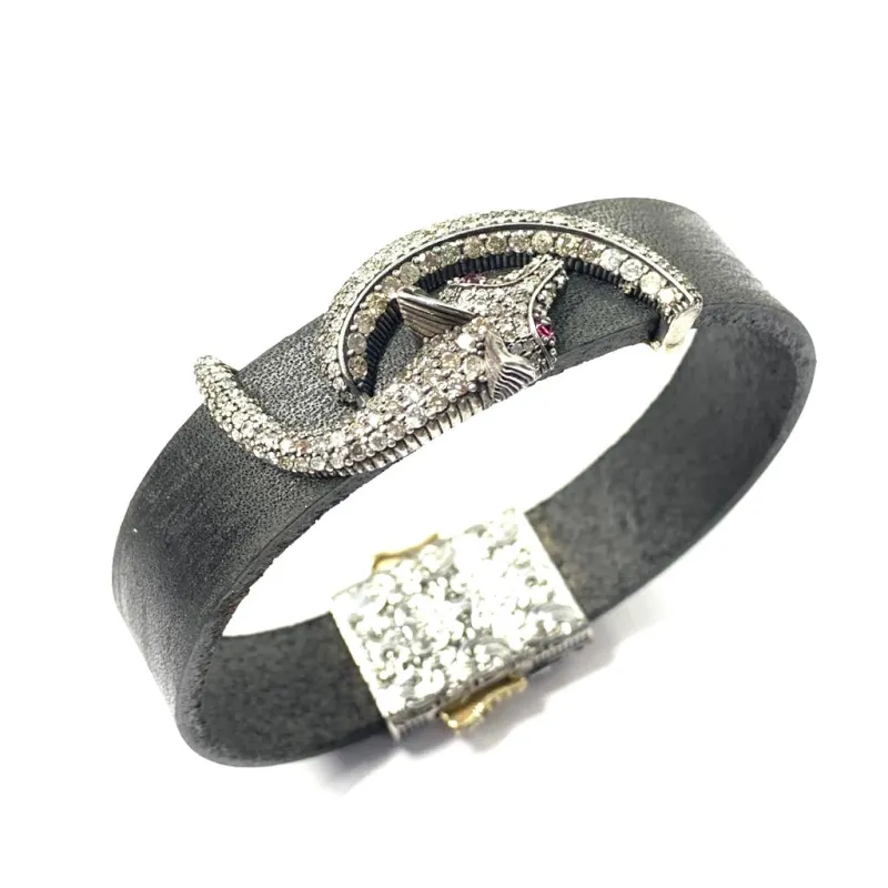 Aspendos Fox Leather Diamond Bracelet made by Curio