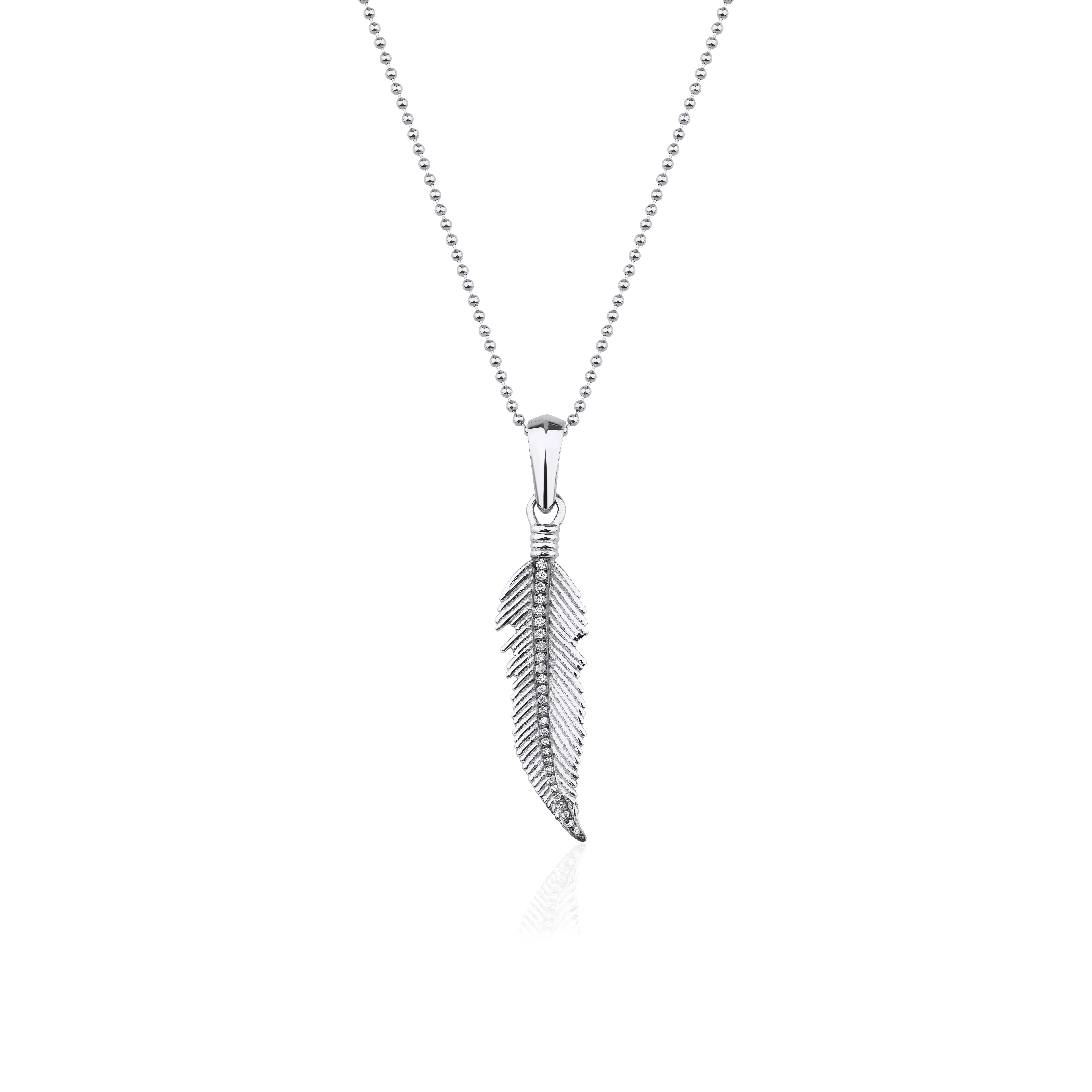 Aspendos Diamond Feather Necklace sold by Curio