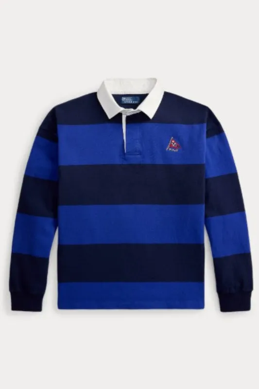 Big Fit Striped Jersey Rugby Shirt made by Polo by Ralph Lauren