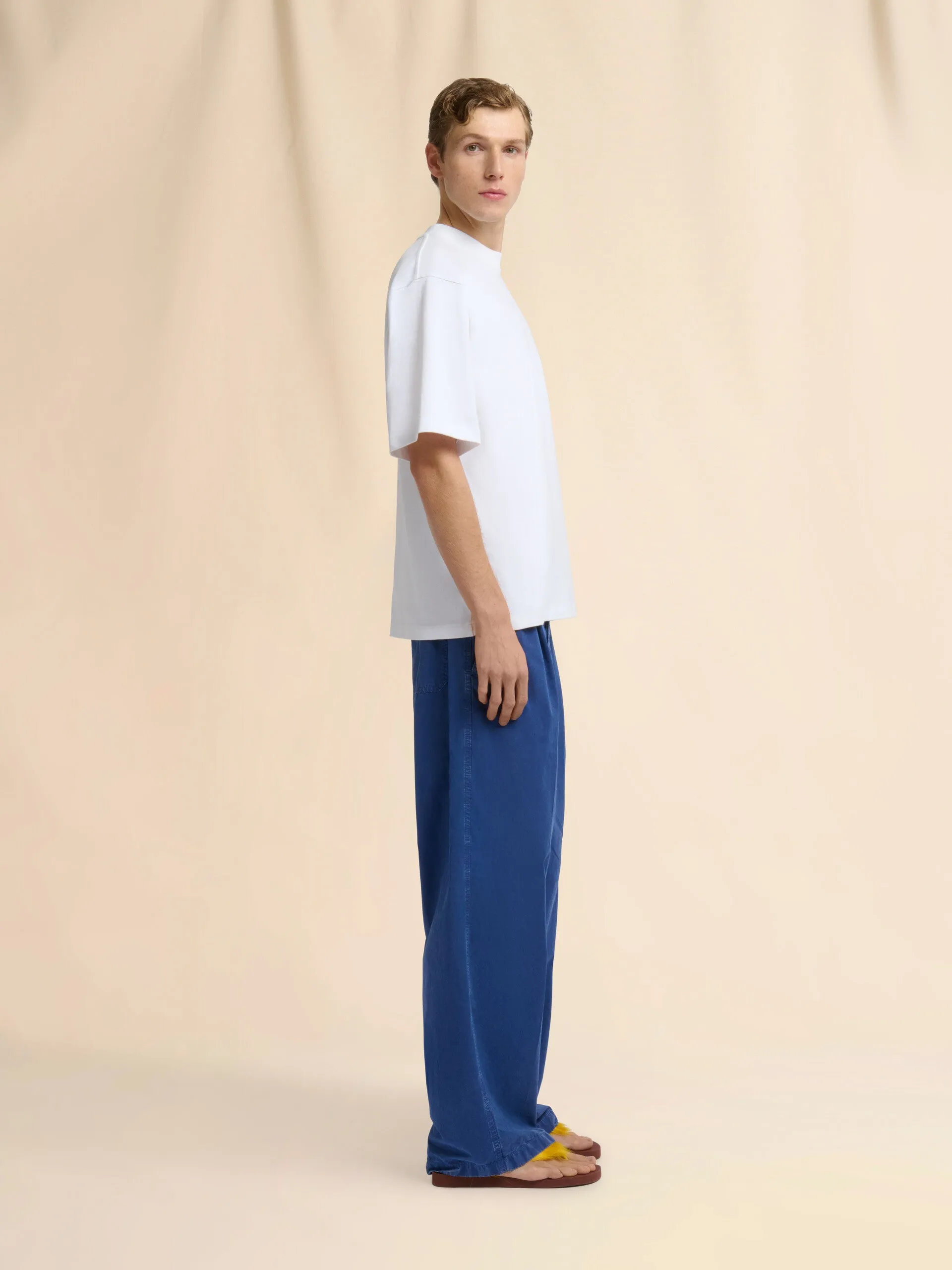 White Cotton T-Shirt with Contrast Pocket sold by Curio product image thumbnail 3