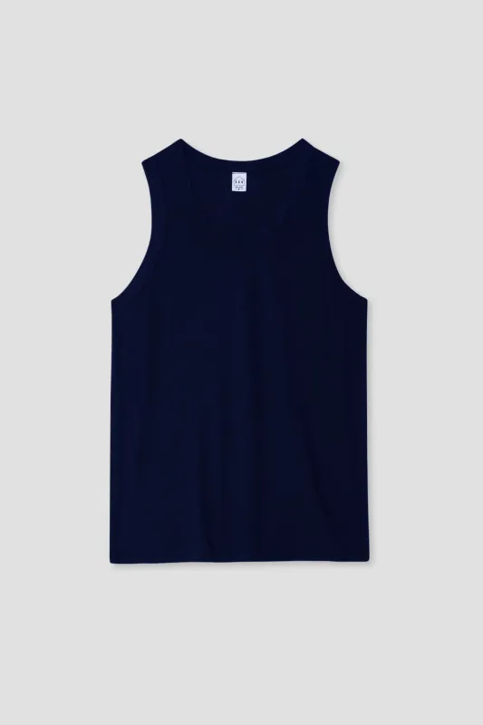 Organic Cotton Hemp Tank Navy made by Save Khaki United