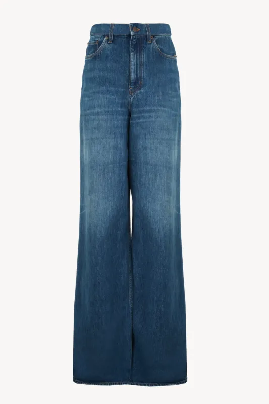 Wide-leg jeans in denim made by Chloe
