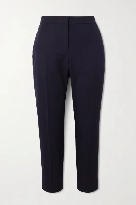 Women's Cropped Tailored Trousers Navy made by Alexander McQueen