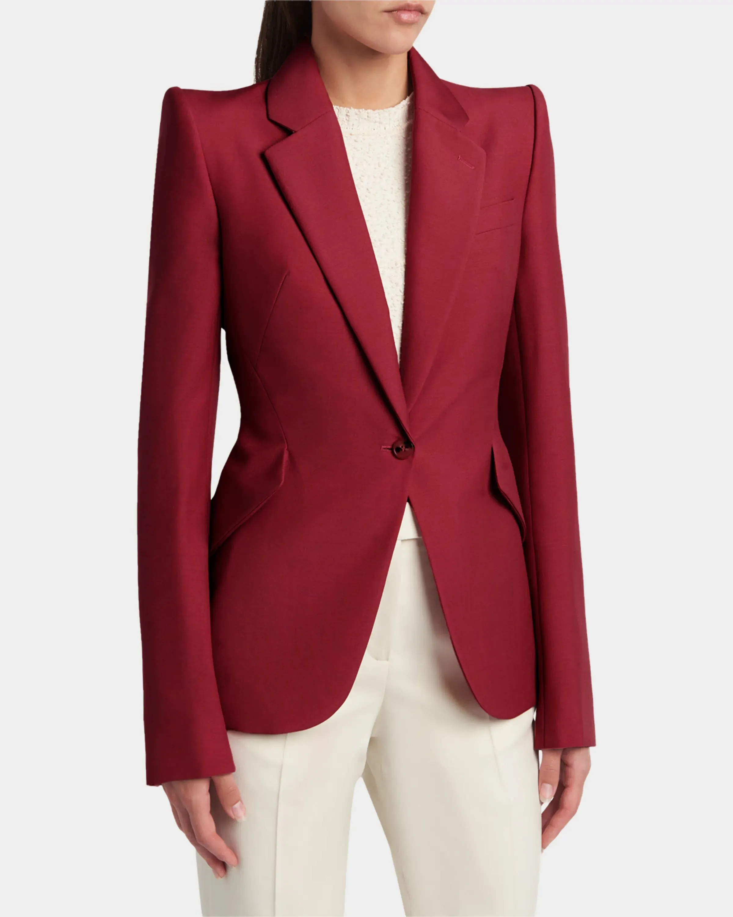 Women's Single-Breasted Jacket Raspberry sold by Curio product image thumbnail 3
