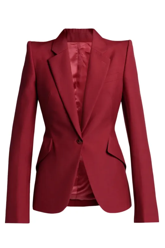 Women's Single-Breasted Jacket Raspberry made by Alexander McQueen