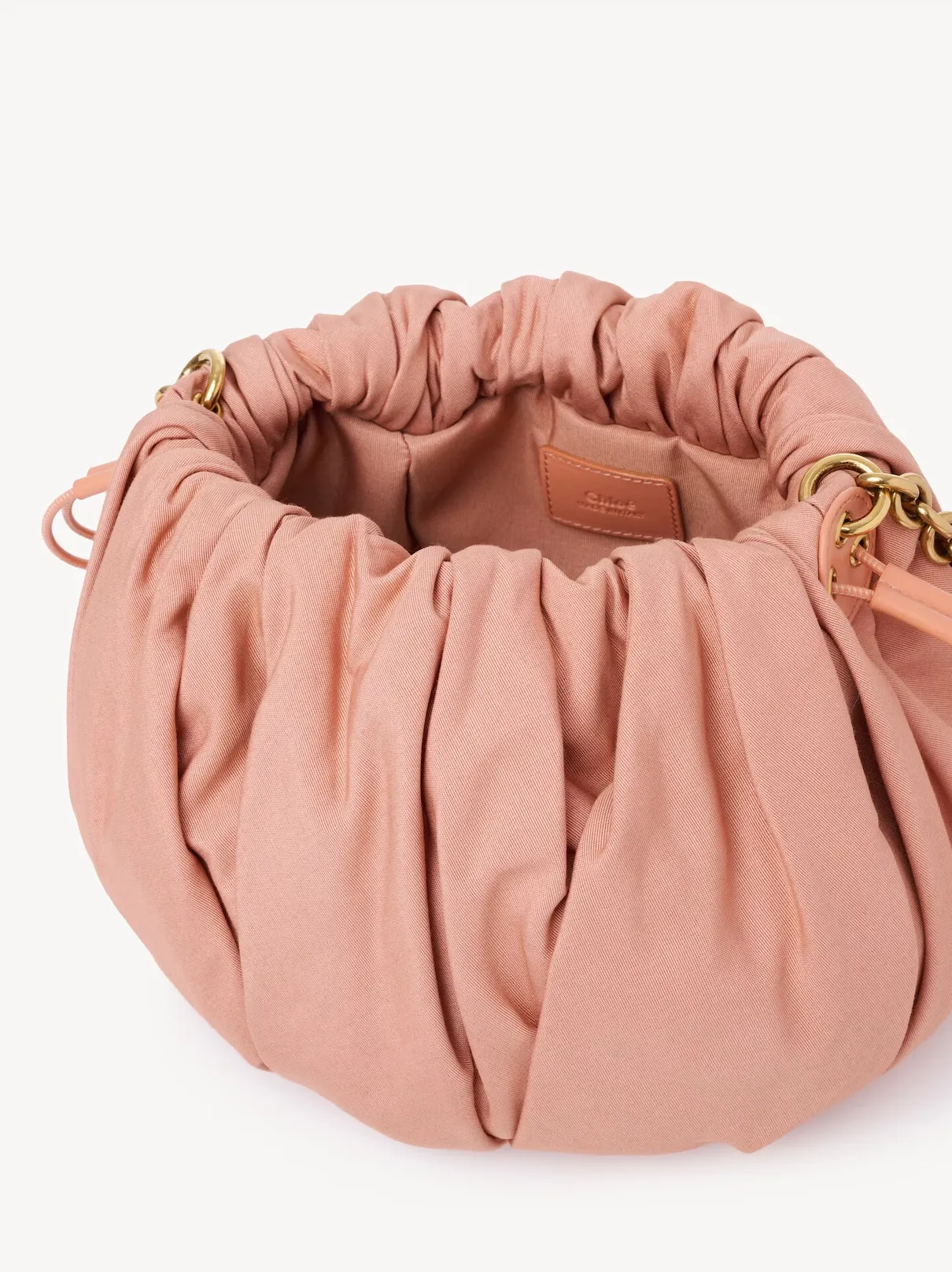 Chloé Plissé shoulder bag with chain in nylon Summery Beige sold by Curio product image thumbnail 2