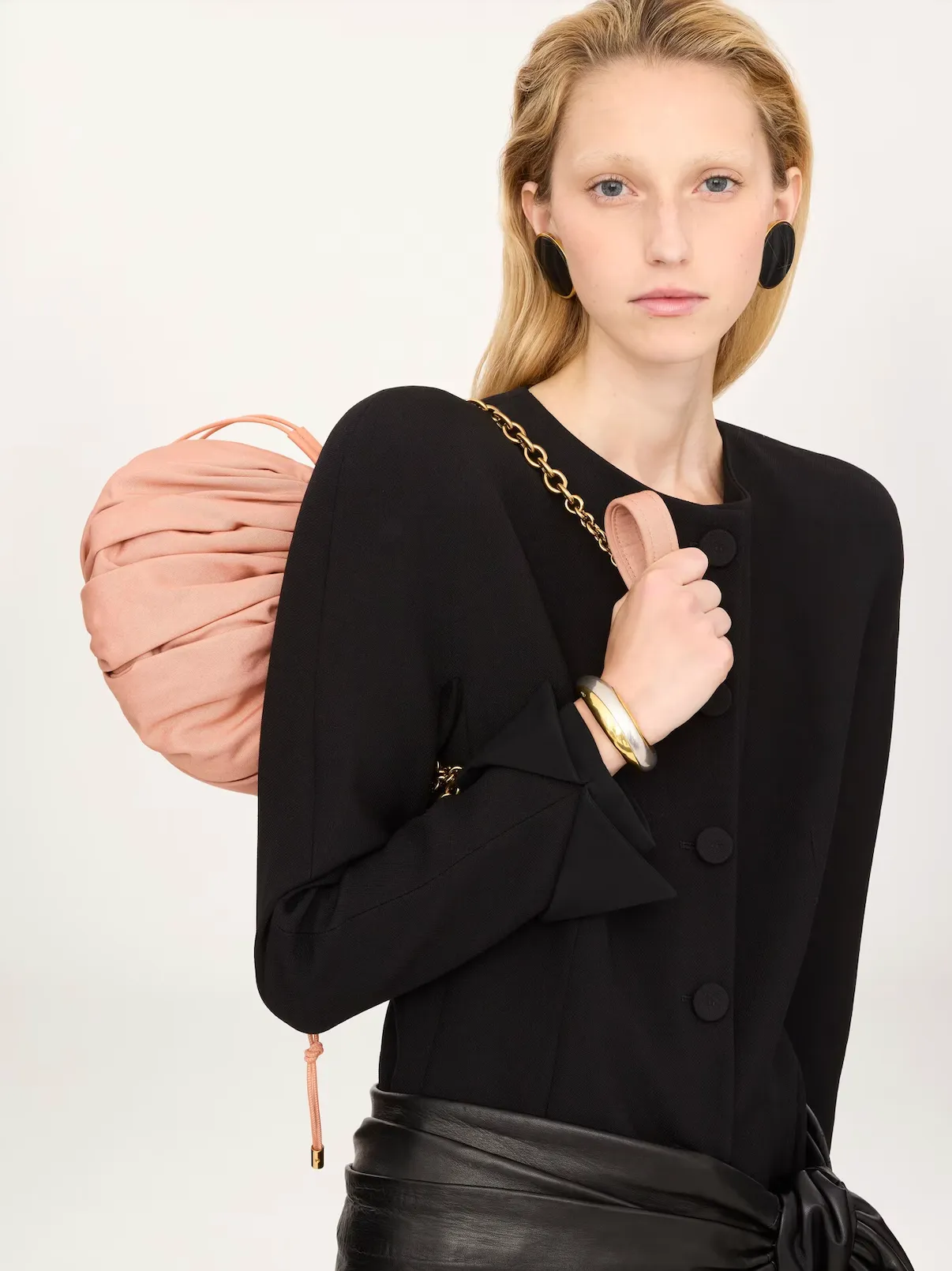Chloé Plissé shoulder bag with chain in nylon Summery Beige sold by Curio product image thumbnail 5