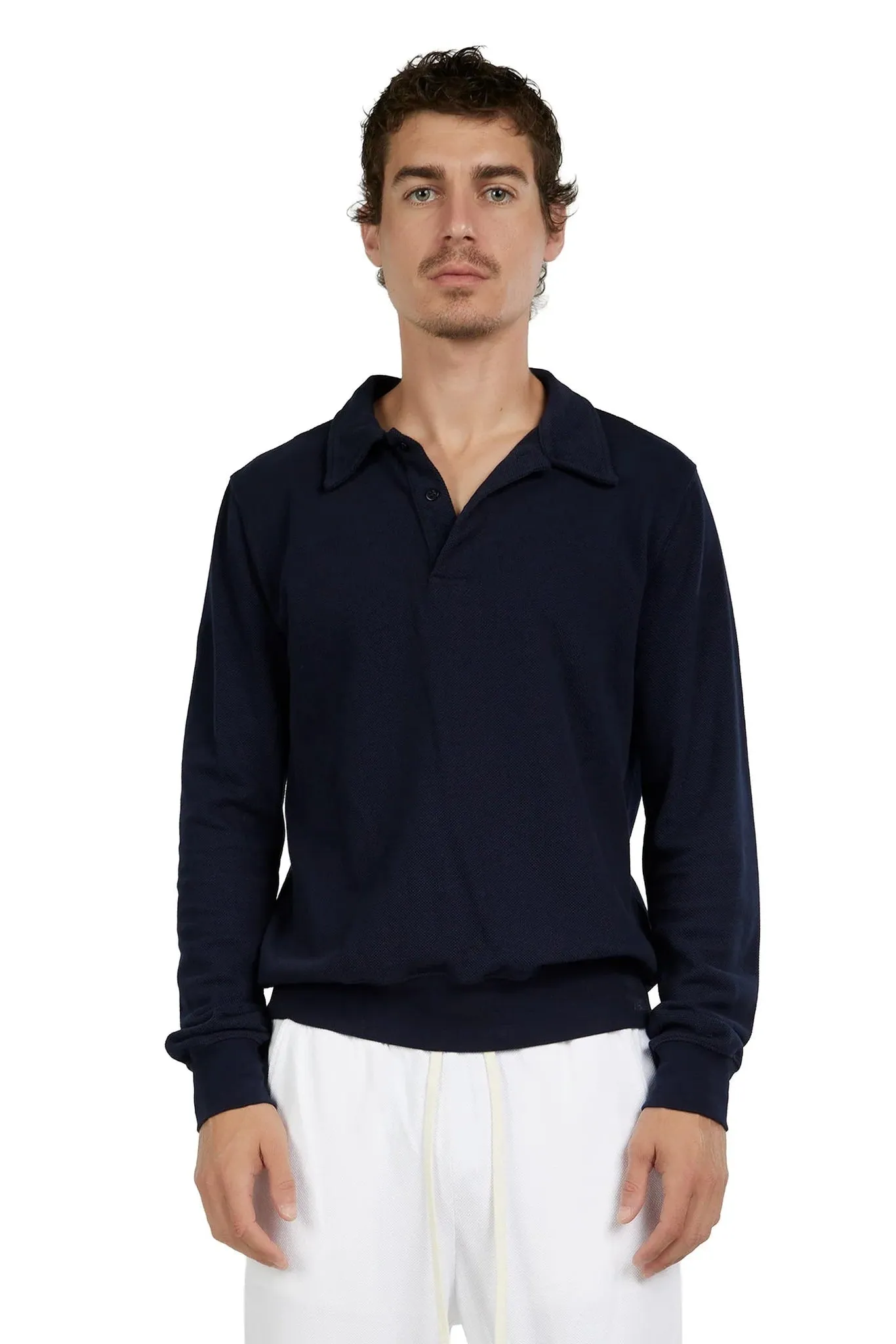 Pique Tennis Polo Navy sold by Curio