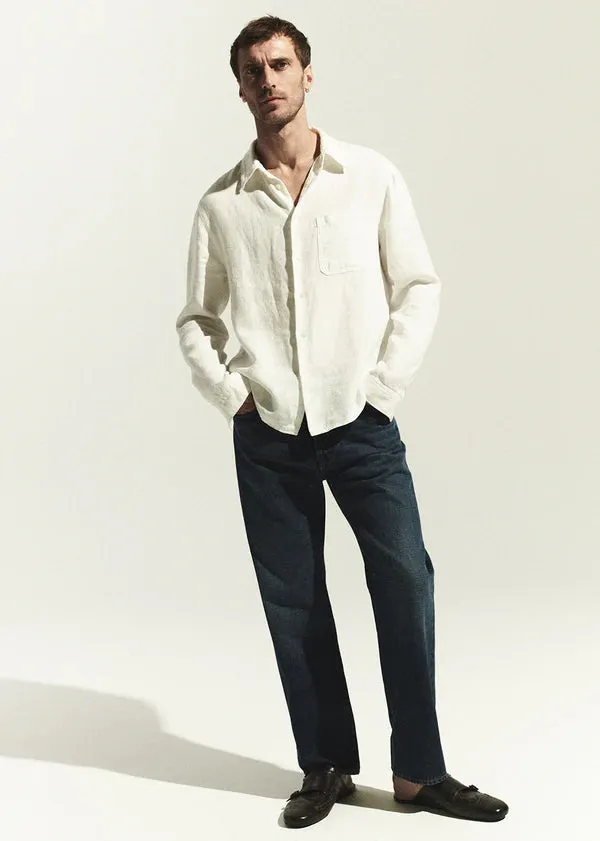 Single Pocket Linen Workshirt sold by Curio product image thumbnail 2