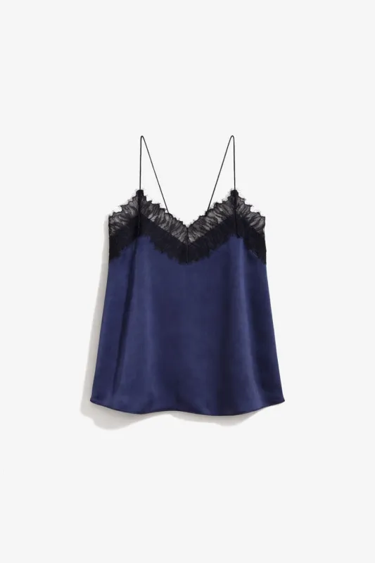 Newin Silk Camisole Shadow Blue made by IRO