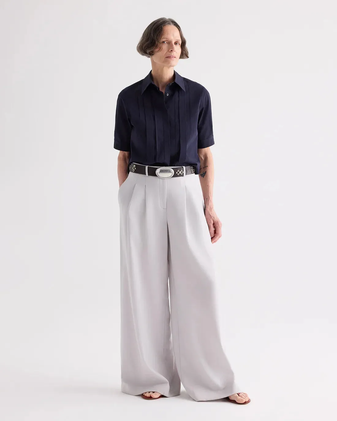 Short Lived Placket W Cherry Pleats Midnight sold by Curio product image thumbnail 3