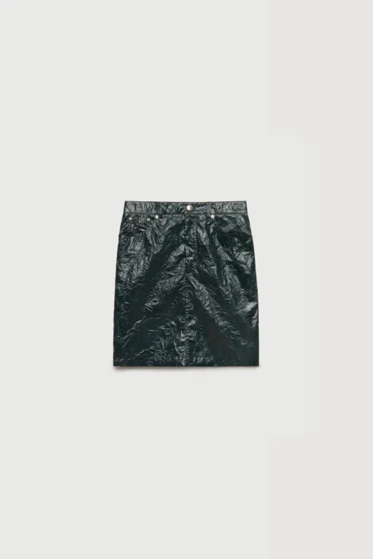 Deep Green Crinkled Taffeta Skirt made by Marni