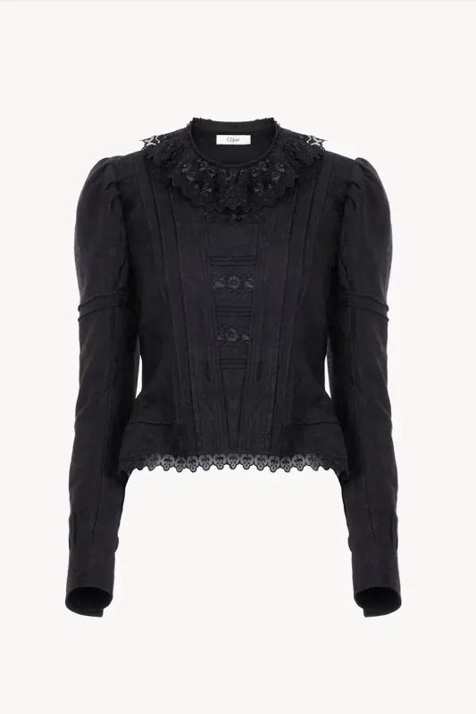 Fitted jacket in silk-blend jacquard & lace made by Chloe