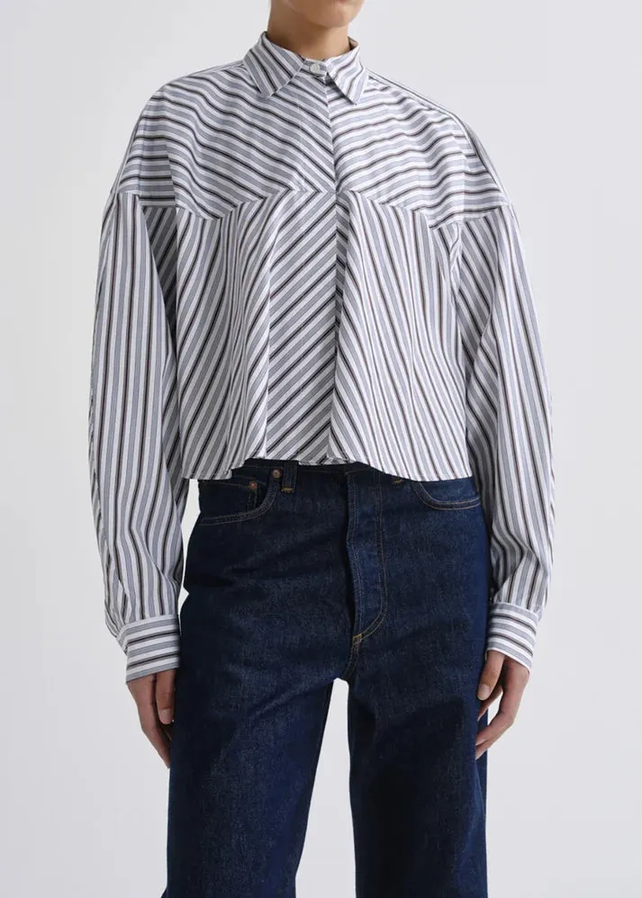 Agnes Shirt In Meyer Stripe Bracken/Blue sold by Curio product image thumbnail 5