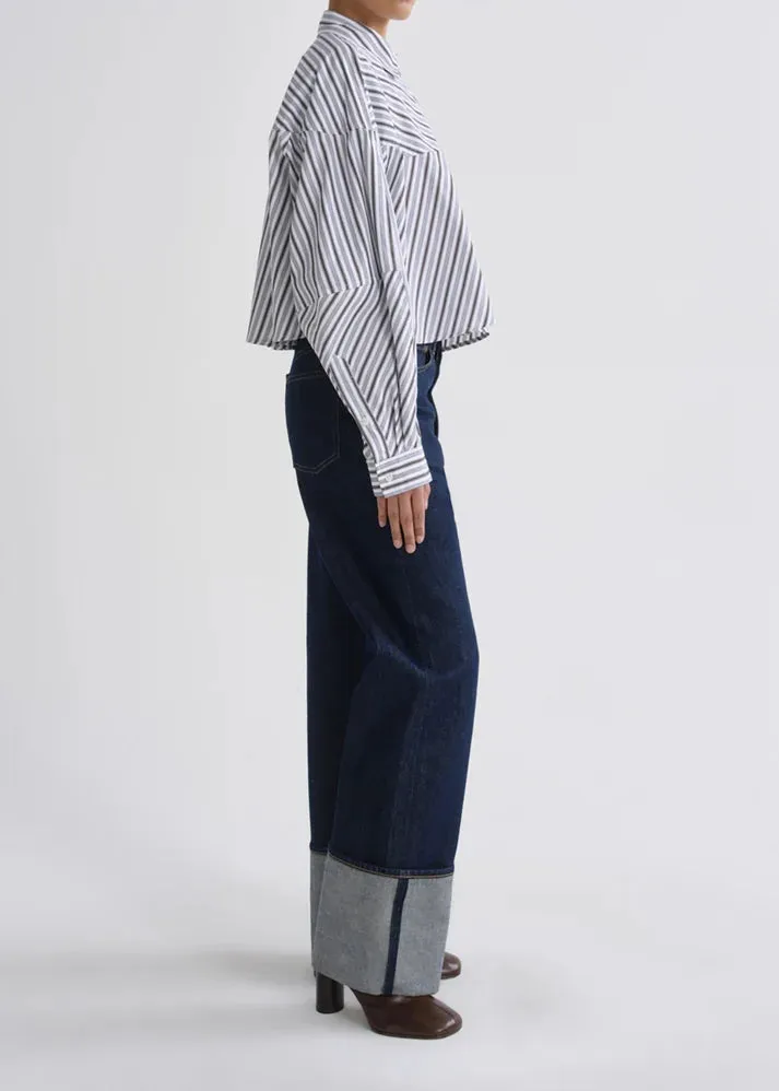 Agnes Shirt In Meyer Stripe Bracken/Blue sold by Curio product image thumbnail 3