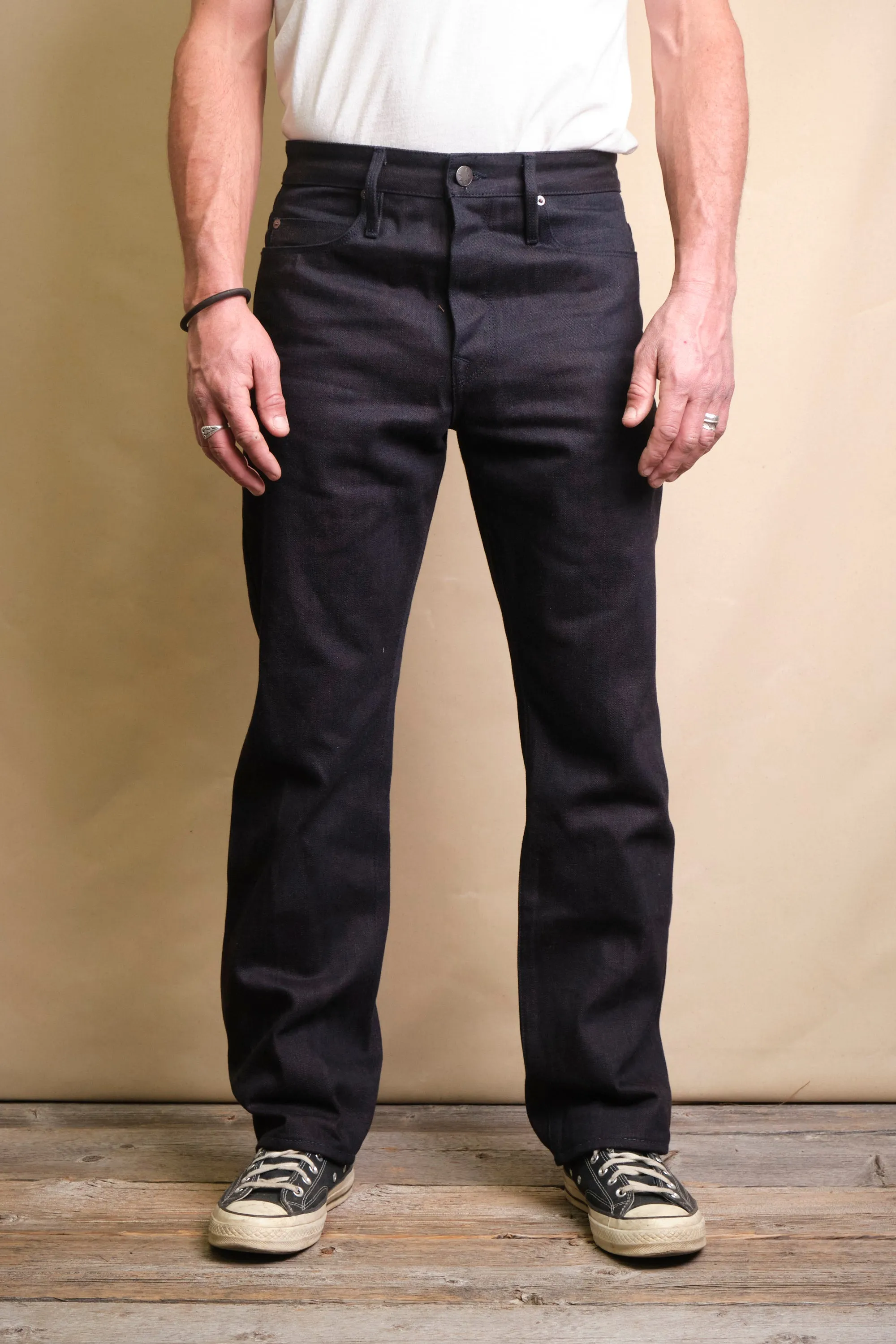 Belford Straight 16 Ounce Indigo Brown Denim sold by Freenote Cloth