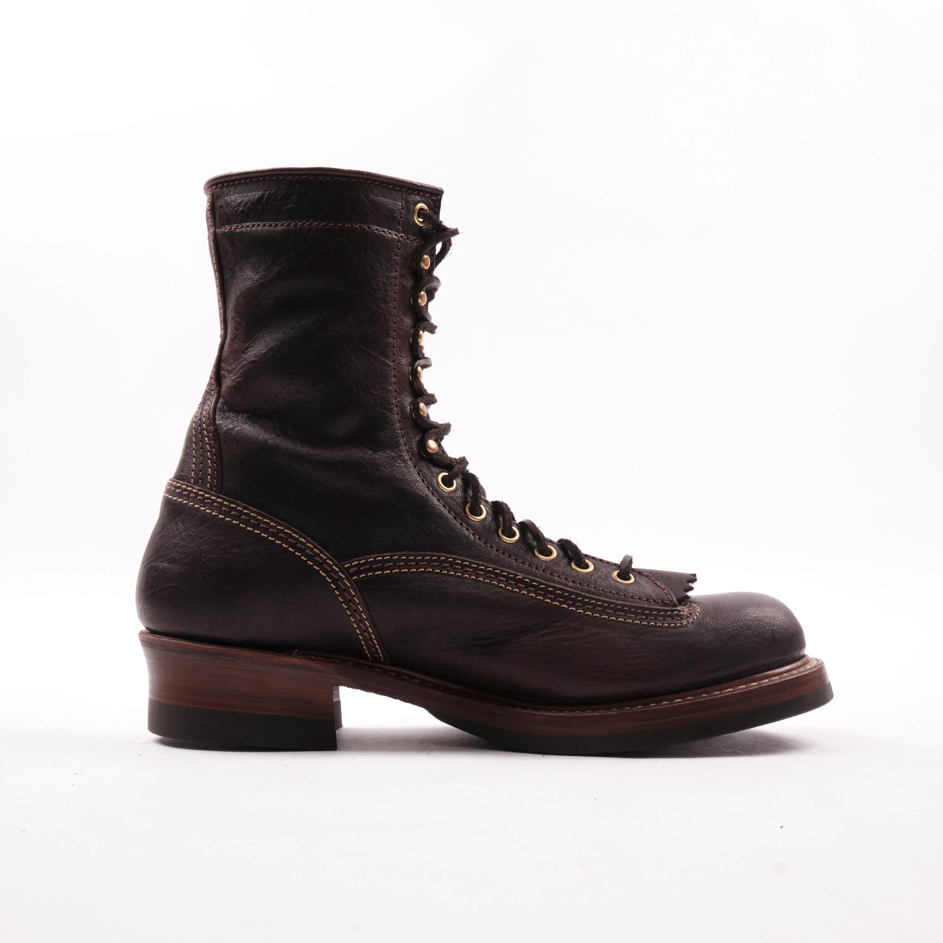 John Lofgren - Donkey Puncher 8" - Ezo Shika Deerskin Dark Brown sold by Freenote Cloth product image thumbnail 4