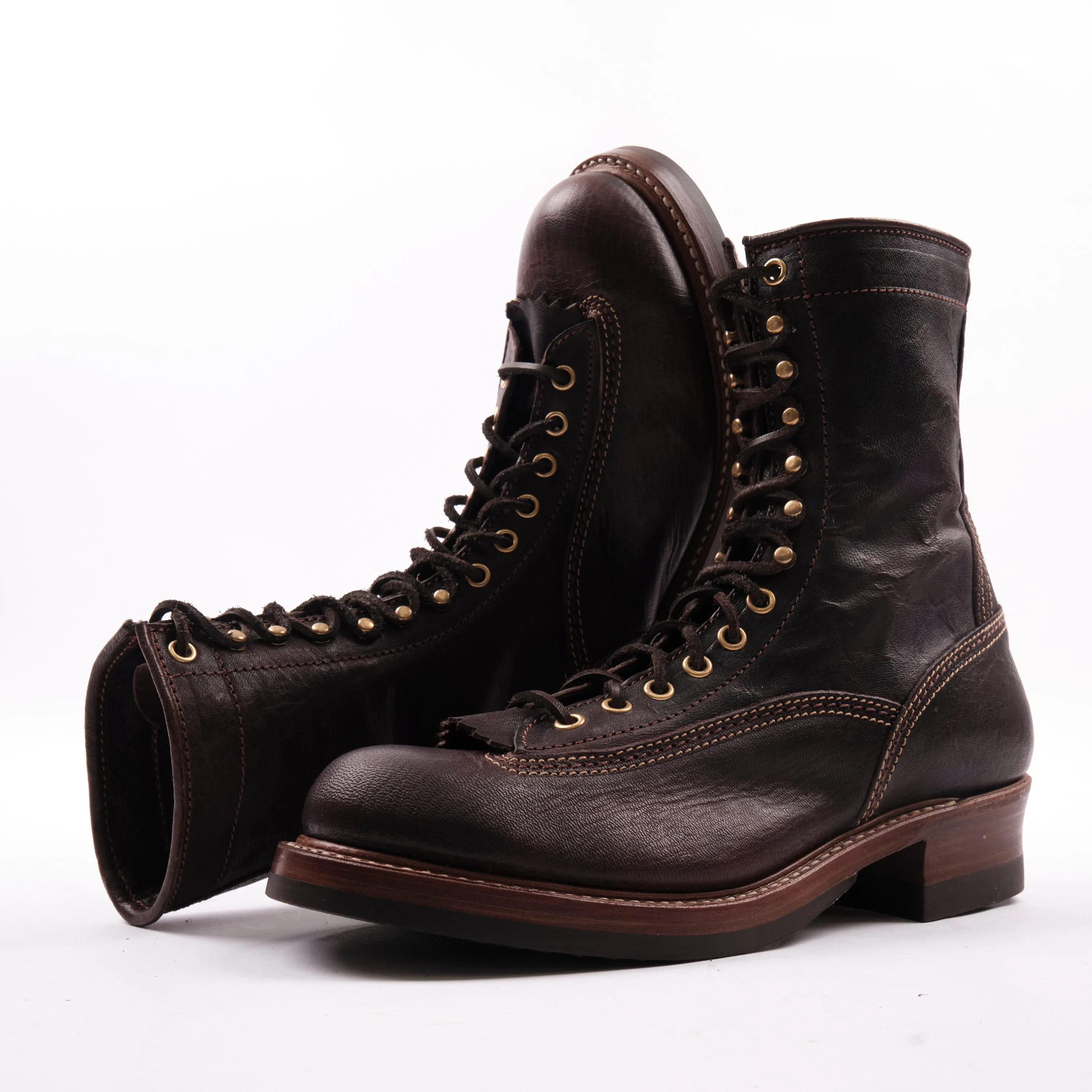 John Lofgren - Donkey Puncher 8" - Ezo Shika Deerskin Dark Brown sold by Freenote Cloth product image thumbnail 2