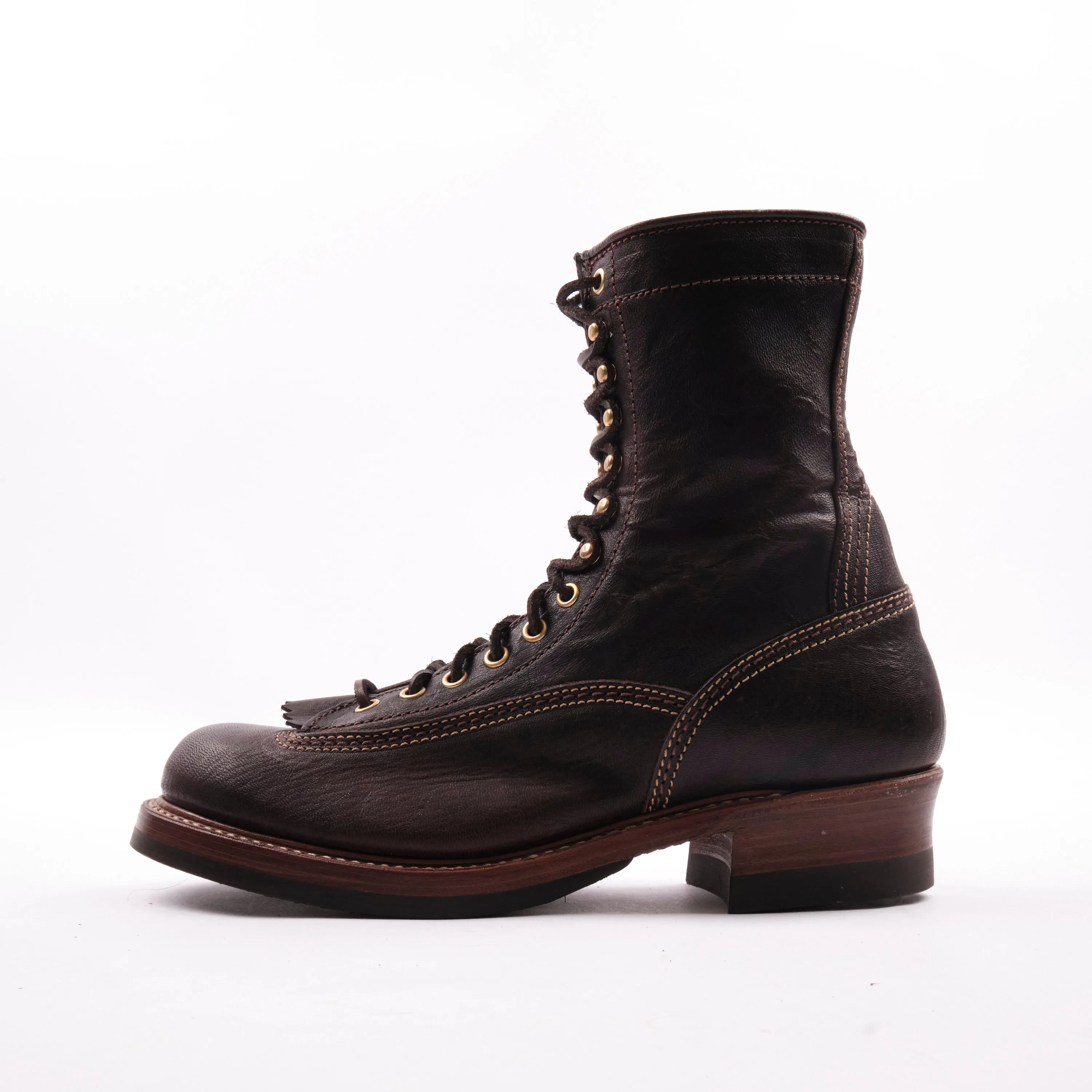 John Lofgren - Donkey Puncher 8" - Ezo Shika Deerskin Dark Brown sold by Freenote Cloth product image thumbnail 3