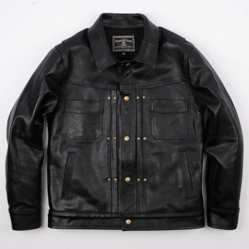 Riders Jacket Maryam Tannery Black Magic Horsehide sold by Freenote Cloth