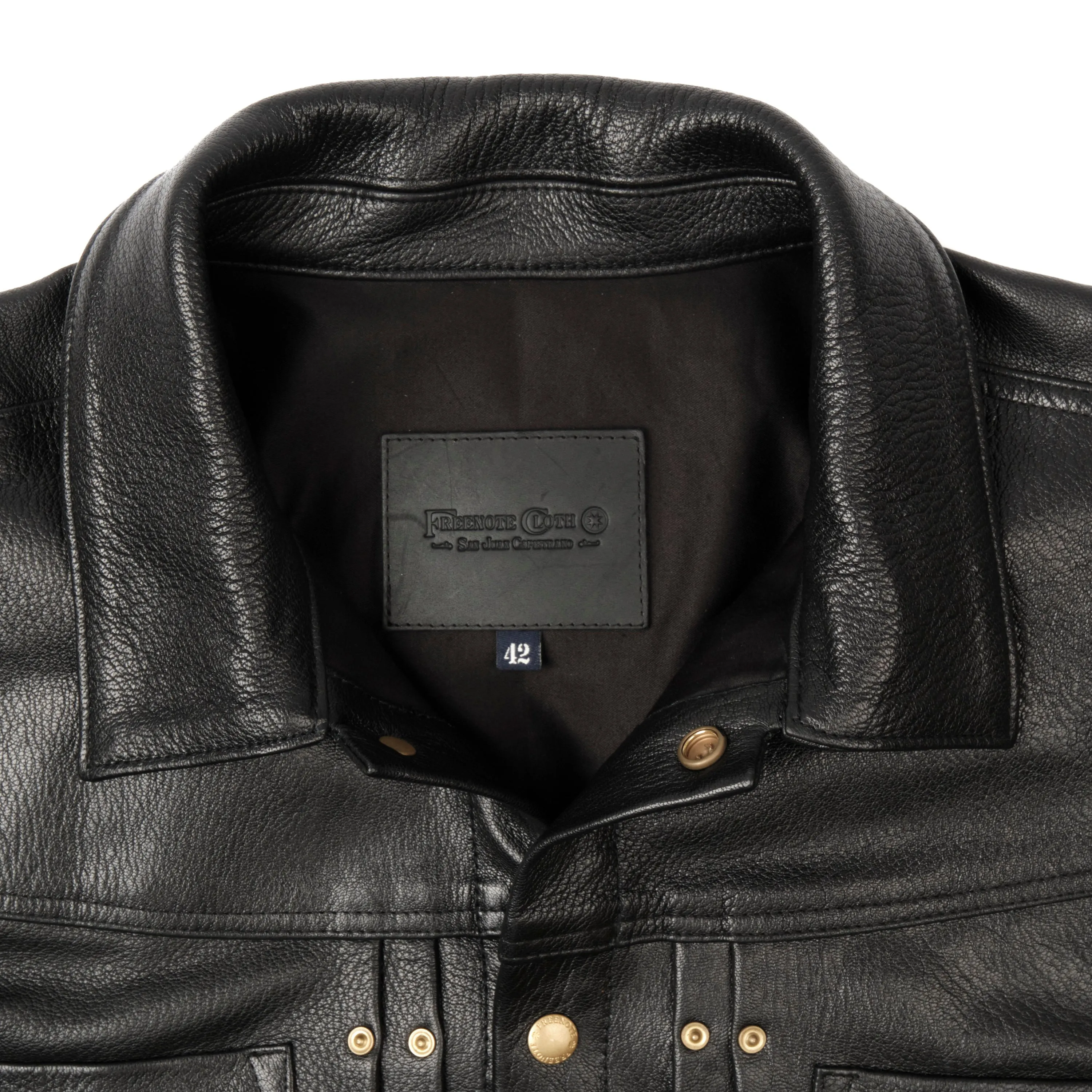Riders Jacket Black Goatskin Leather sold by Freenote Cloth product image thumbnail 3