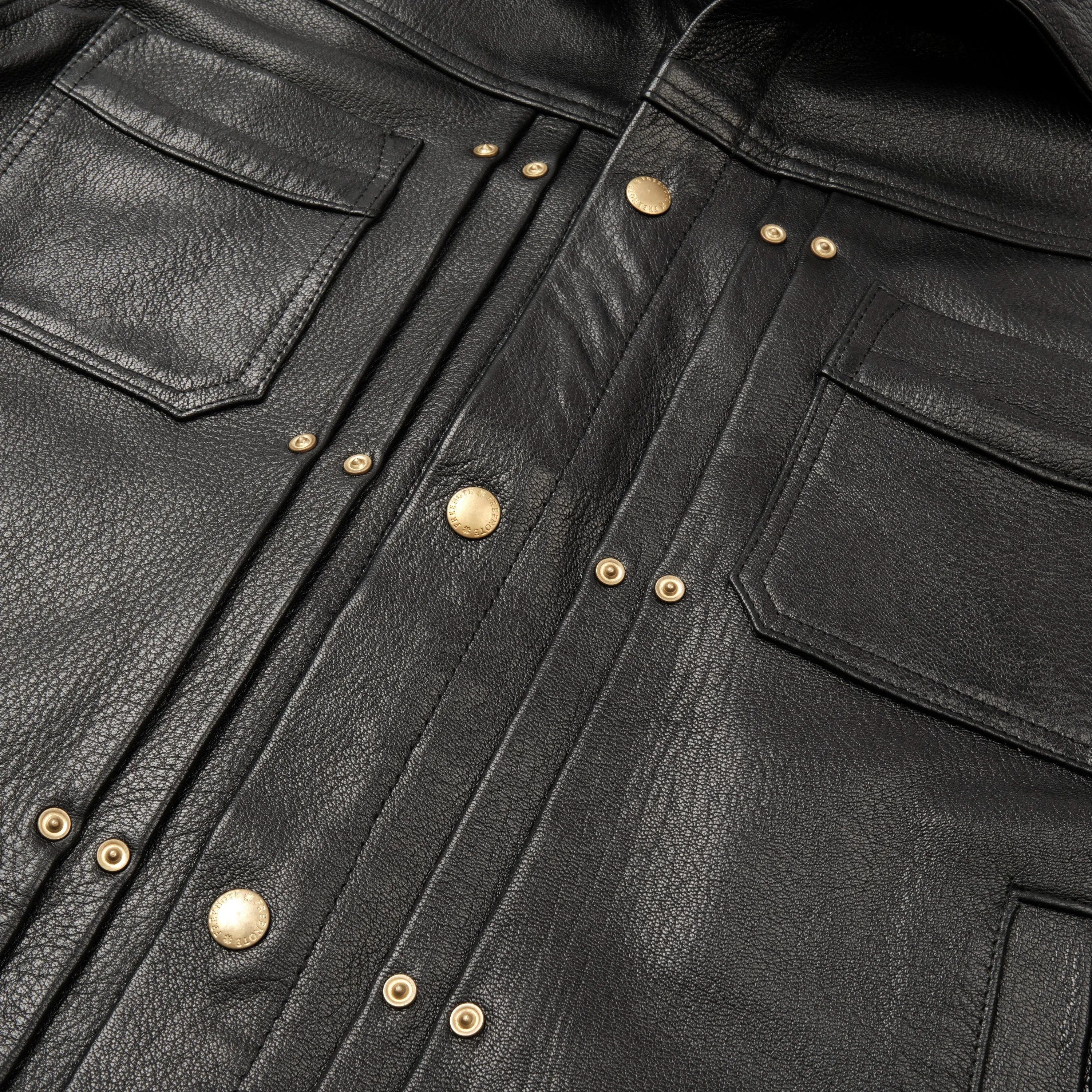 Riders Jacket Black Goatskin Leather sold by Freenote Cloth product image thumbnail 4