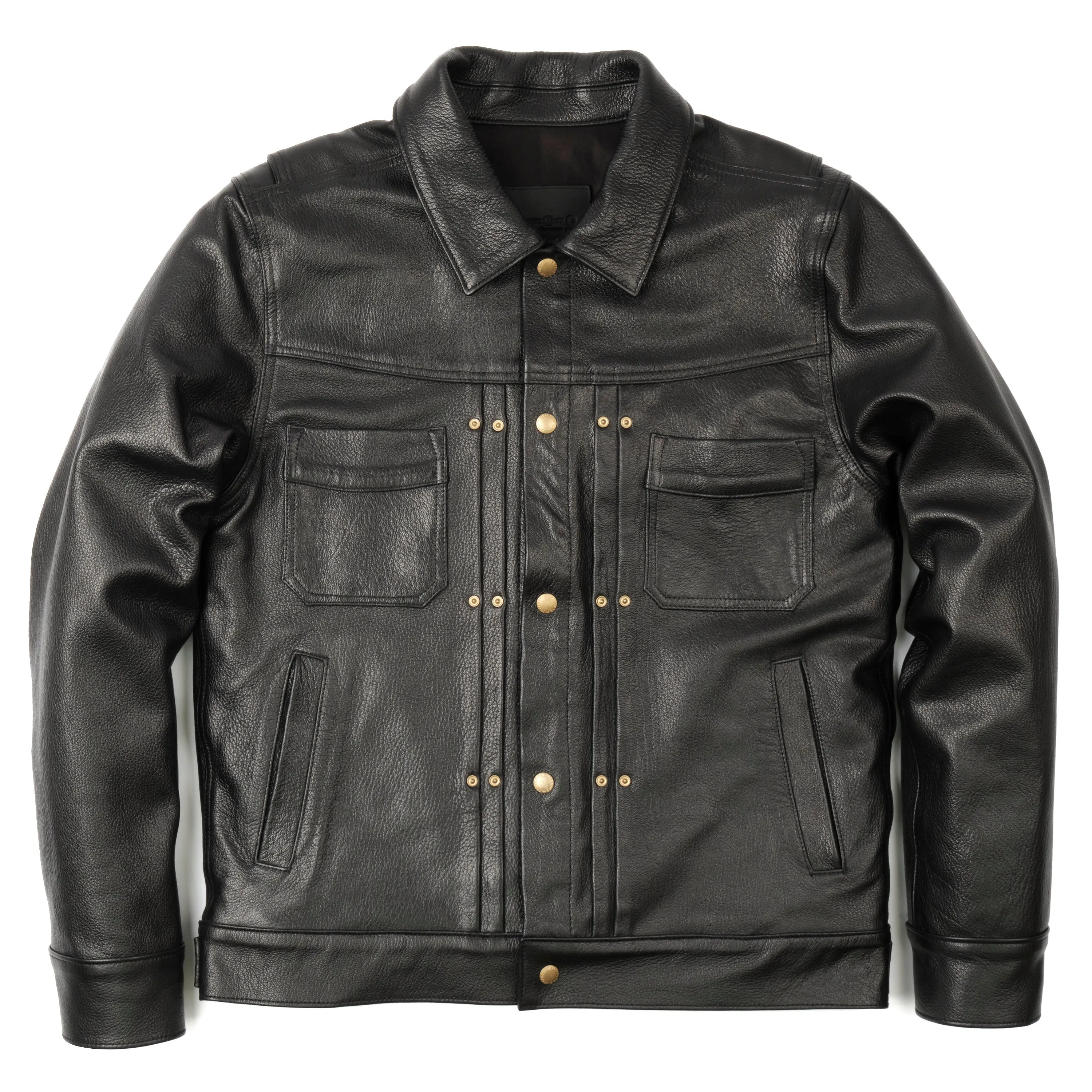Riders Jacket Black Goatskin Leather sold by Freenote Cloth
