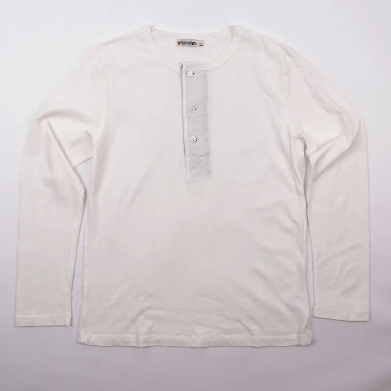 9 Ounce Henley L/S White made by Freenote Cloth