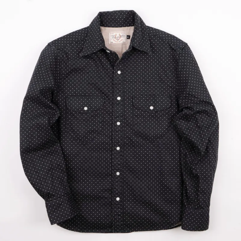 Bodie Navy Polkadot sold by Freenote Cloth