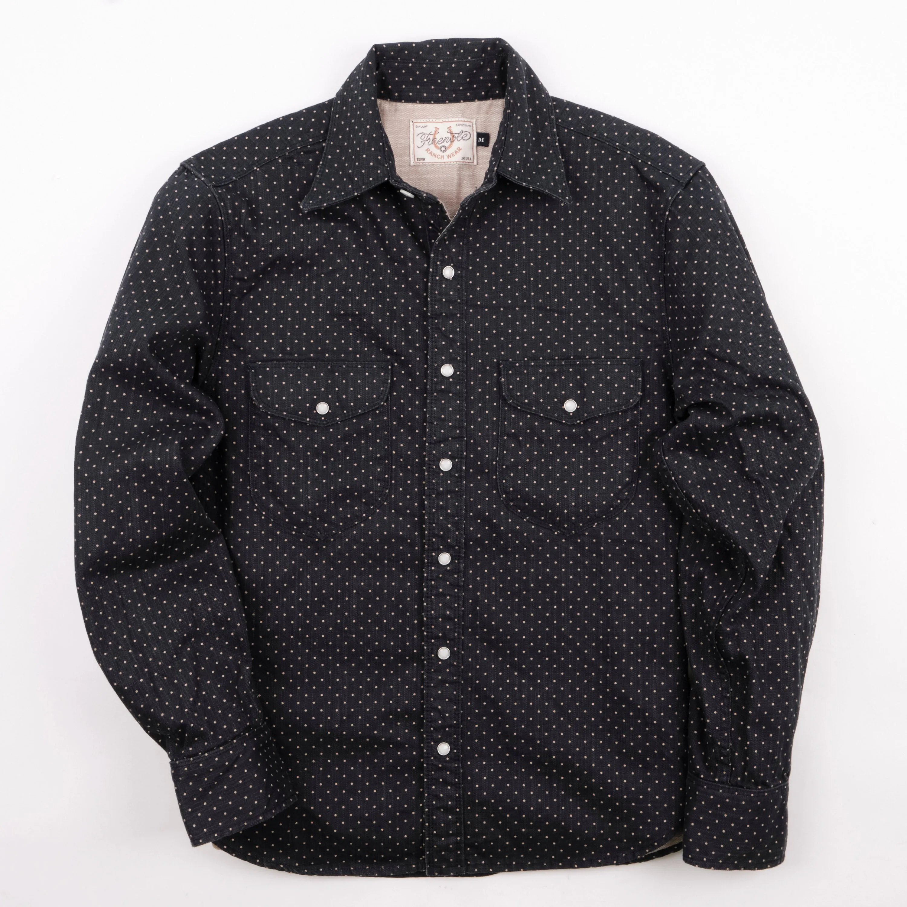 Bodie Navy Polkadot sold by Freenote Cloth