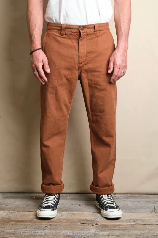Deck Pant 14 Ounce Slub Rust sold by Freenote Cloth