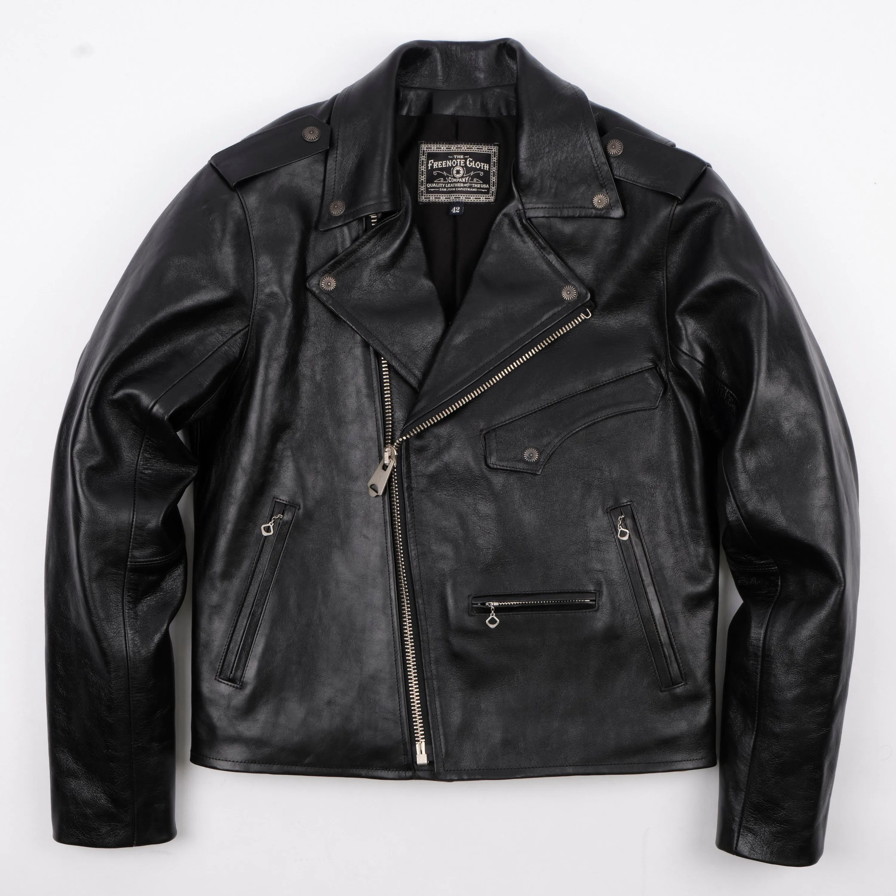 Mooch Moto Jacket Maryam Tannery Black Magic Horsehide sold by Freenote Cloth