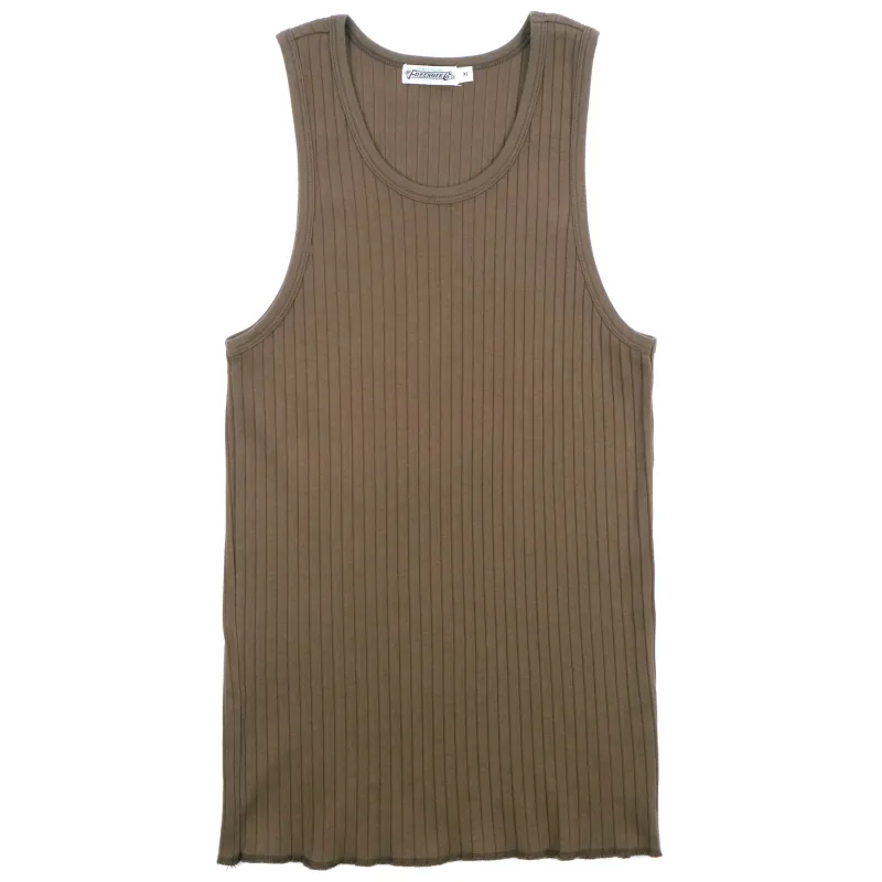 Two-Bit Tank Olive made by Freenote Cloth