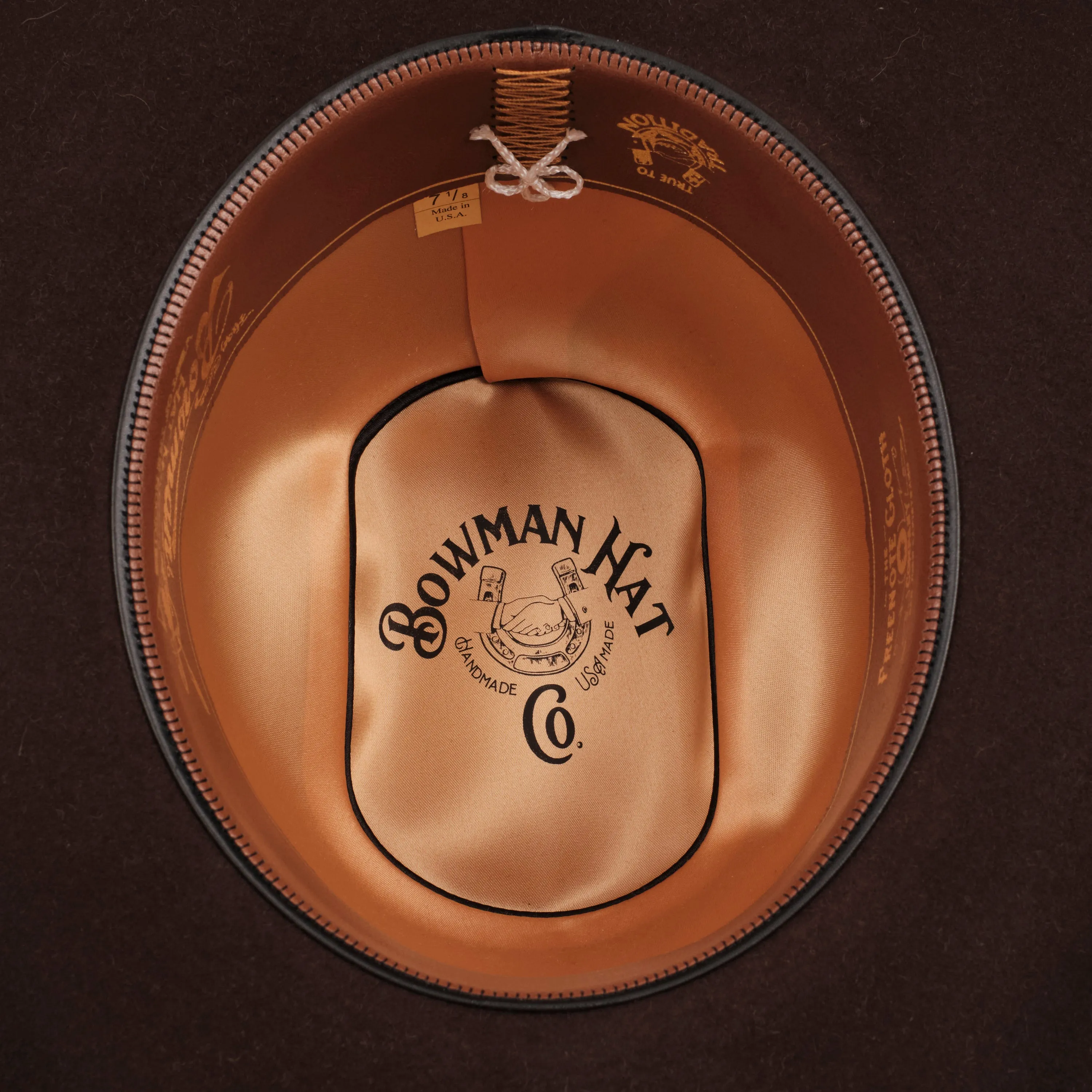 Bowman Hat Co. x Freenote Cloth Cattleman Western Hat Chocolate sold by Freenote Cloth product image thumbnail 4