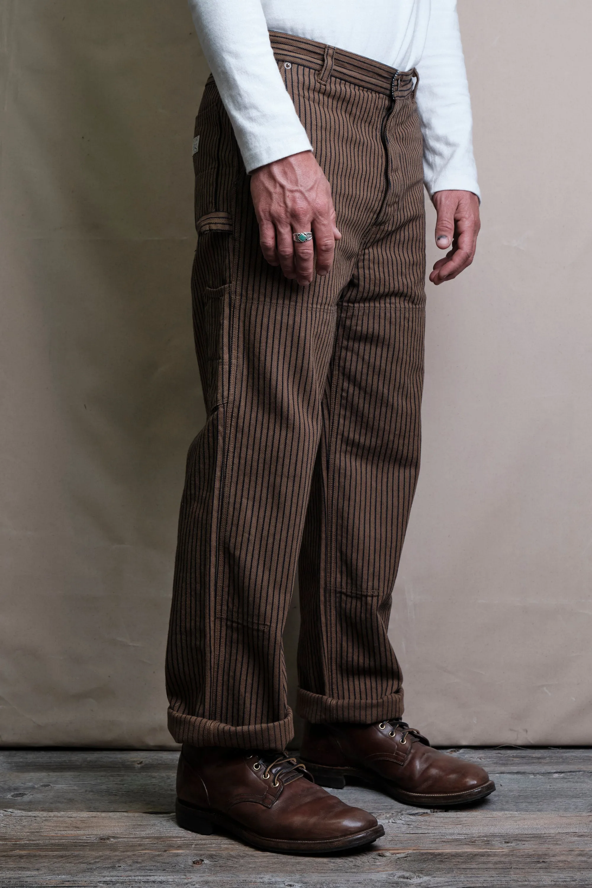 Ortega Pant Brown Herringbone Dobby sold by Freenote Cloth product image thumbnail 2