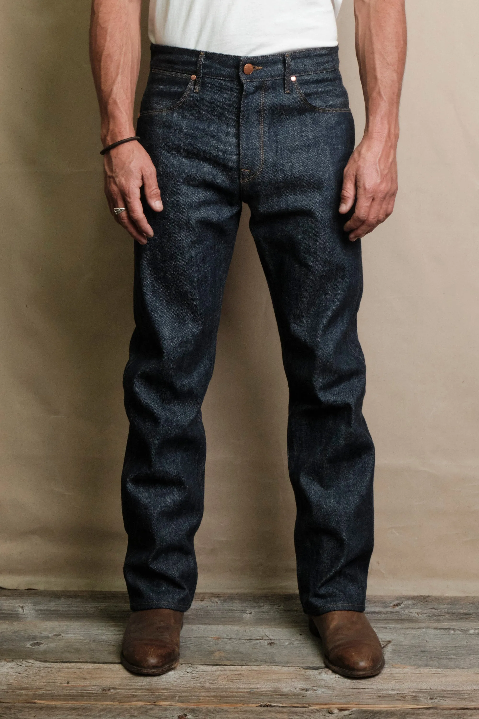 Wilkes Western 13 Ounce Indigo Denim sold by Freenote Cloth