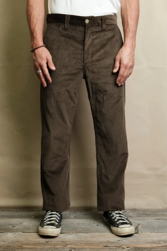 Deck Pant Olive Corduroy sold by Freenote Cloth