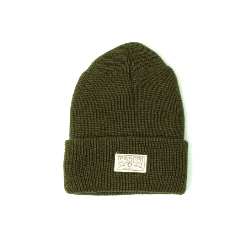 KNIT BEANIE <span> OLIVE</span> sold by Freenote Cloth