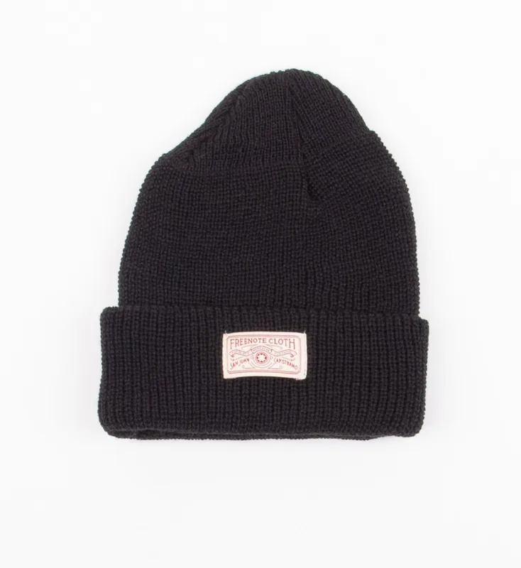 KNIT BEANIE <span> BLACK </span> sold by Freenote Cloth
