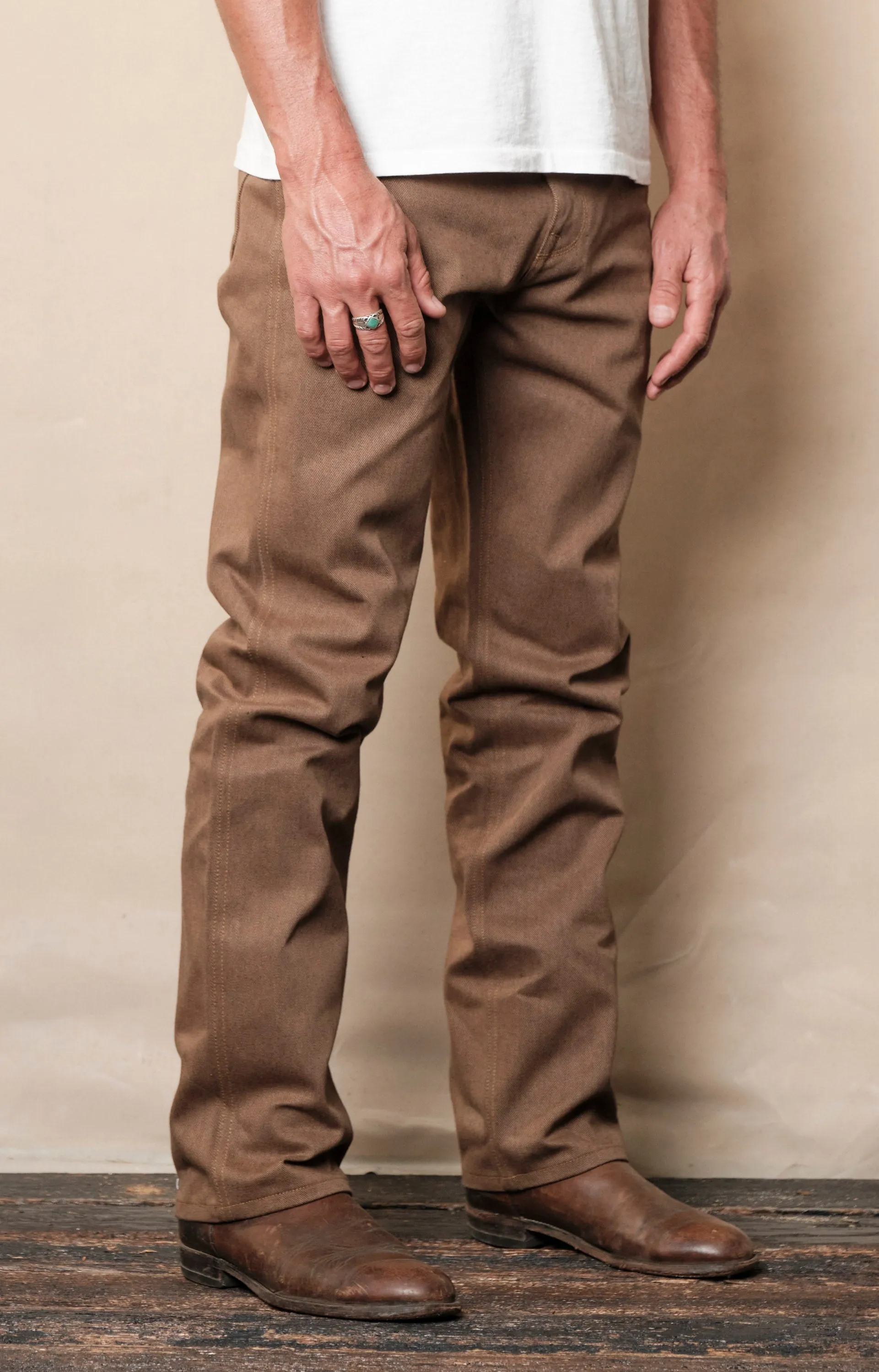 Wilkes Western <span>15 Ounce Brown Denim </span> sold by Freenote Cloth product image thumbnail 3