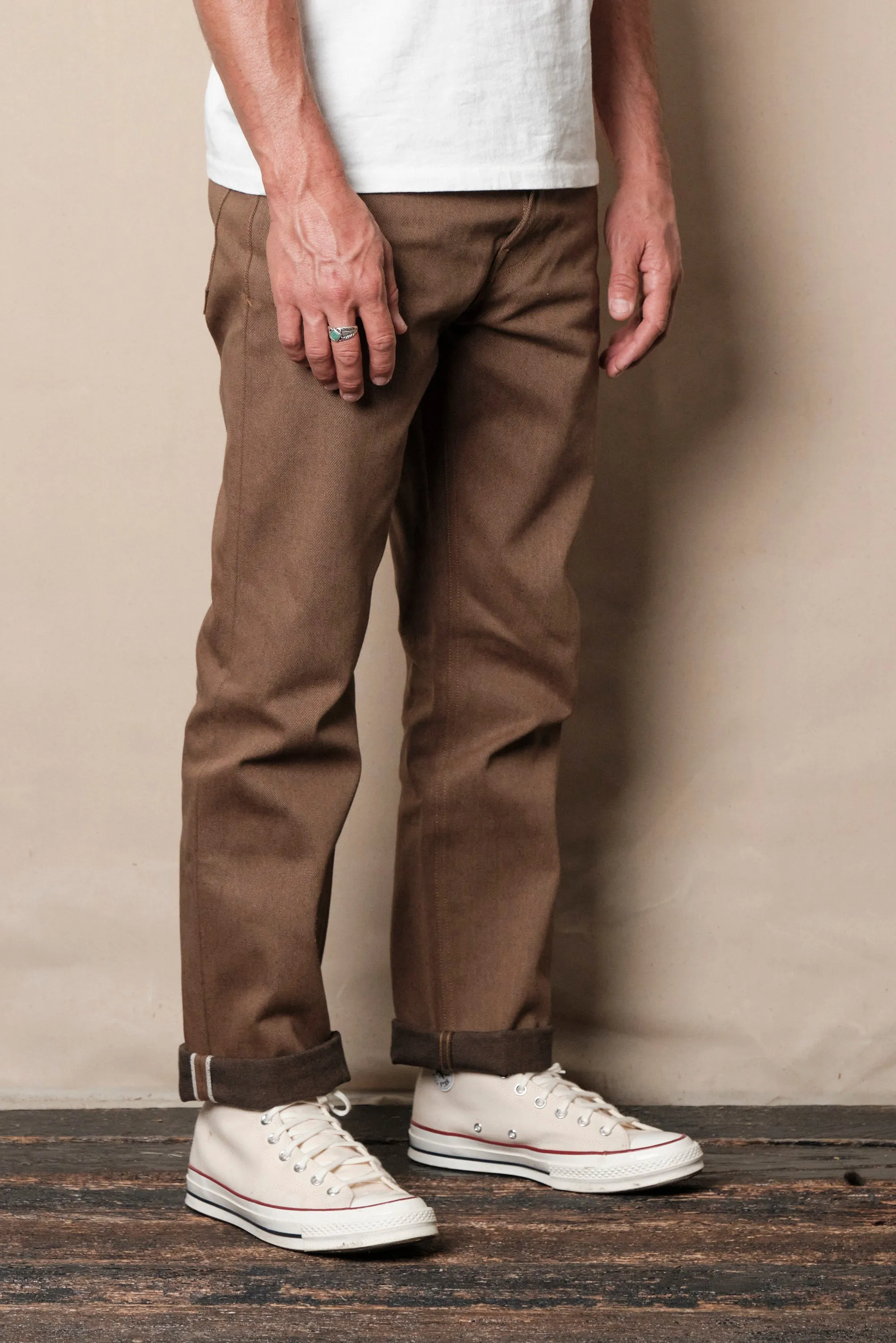 Trabuco Classic Straight <span> 15 Ounce Brown Denim </span> sold by Freenote Cloth product image thumbnail 3