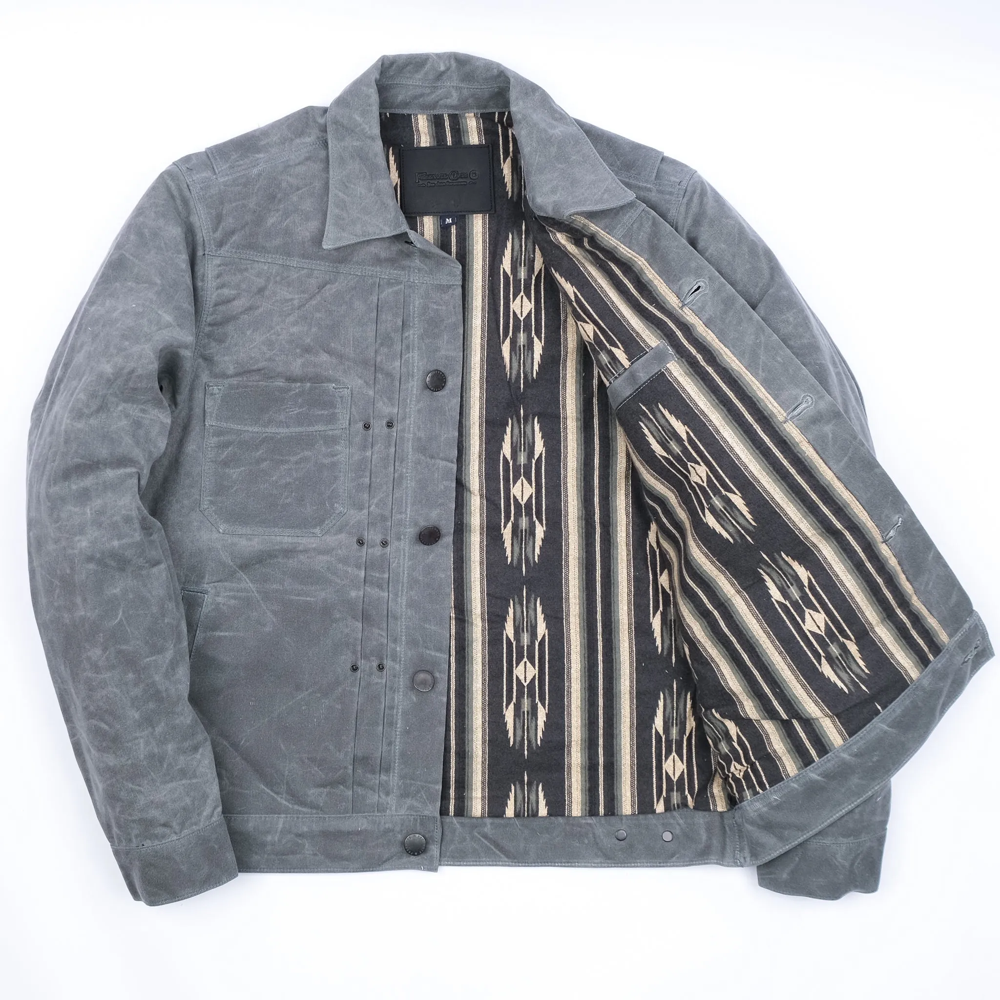 Riders Jacket Waxed Canvas <span> Charcoal</span> sold by Freenote Cloth product image thumbnail 2