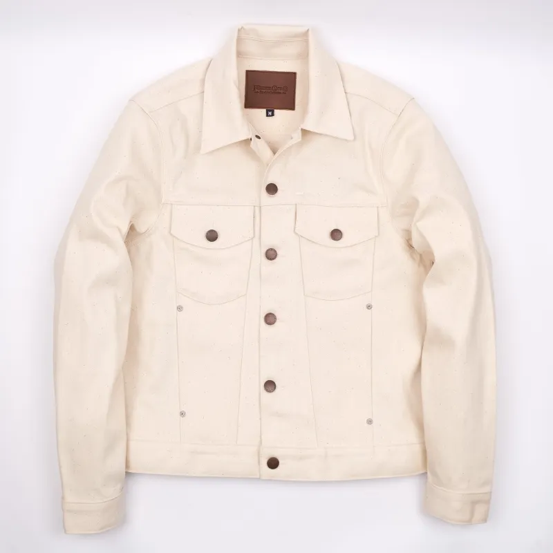 Classic Denim Jacket <span> 14 ounce Natural Ecru </span> sold by Freenote Cloth