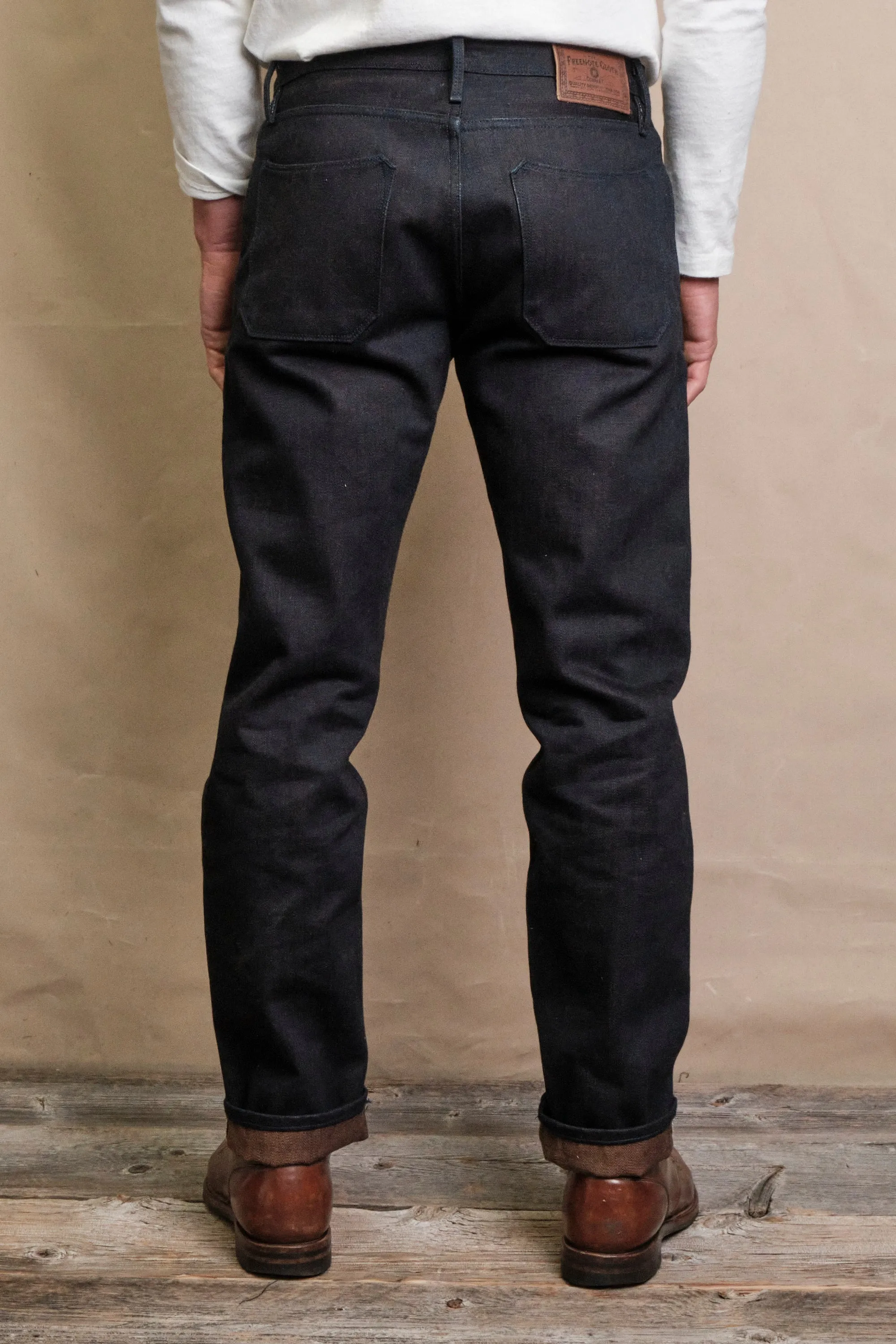 Portola Classic Taper <span> 16 Ounce Indigo Brown Denim </span> sold by Freenote Cloth product image thumbnail 5