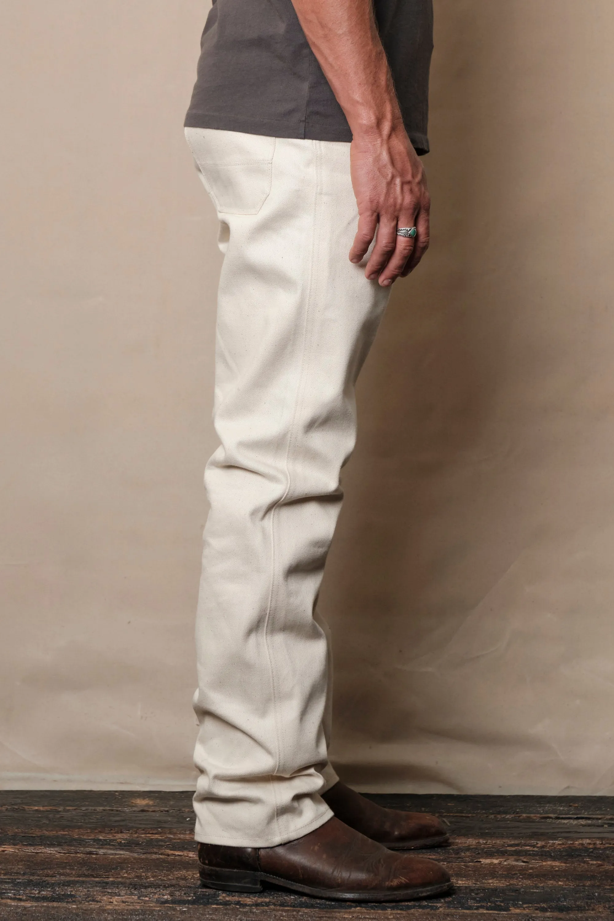 Wilkes Western <span>14 Ounce Ecru Denim </span> sold by Freenote Cloth product image thumbnail 3