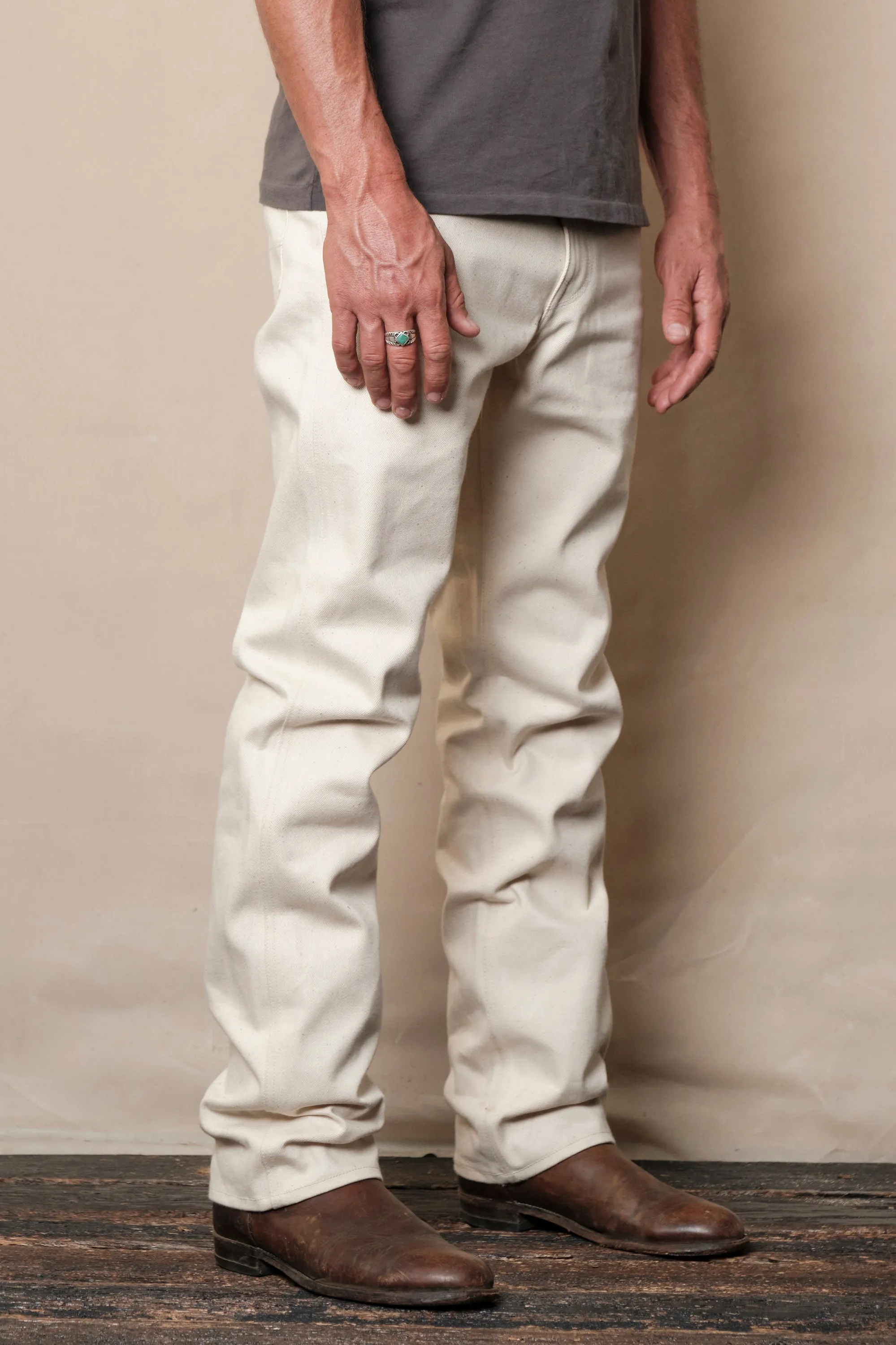 Wilkes Western <span>14 Ounce Ecru Denim </span> sold by Freenote Cloth product image thumbnail 2