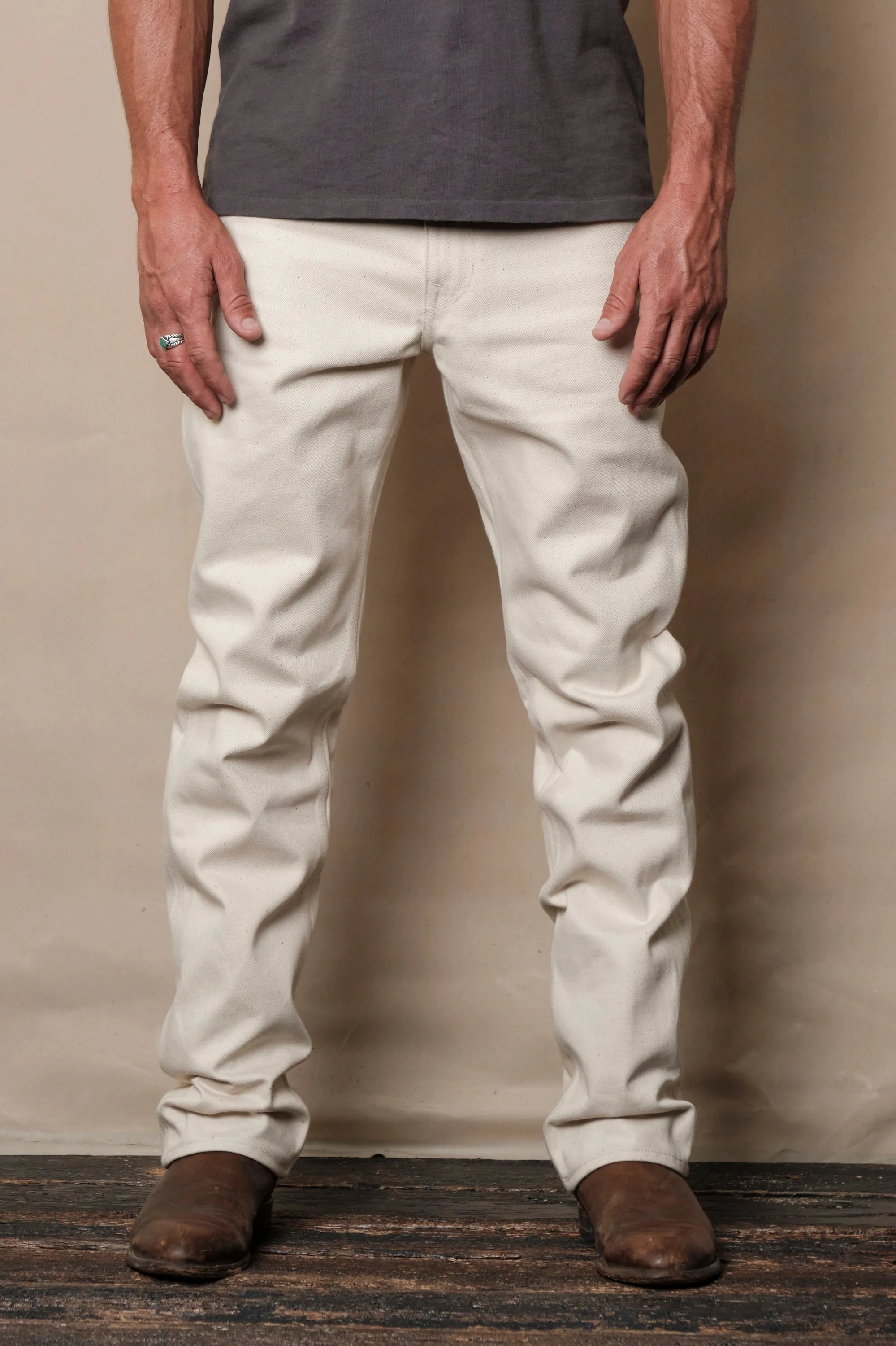 Wilkes Western <span>14 Ounce Ecru Denim </span> sold by Freenote Cloth