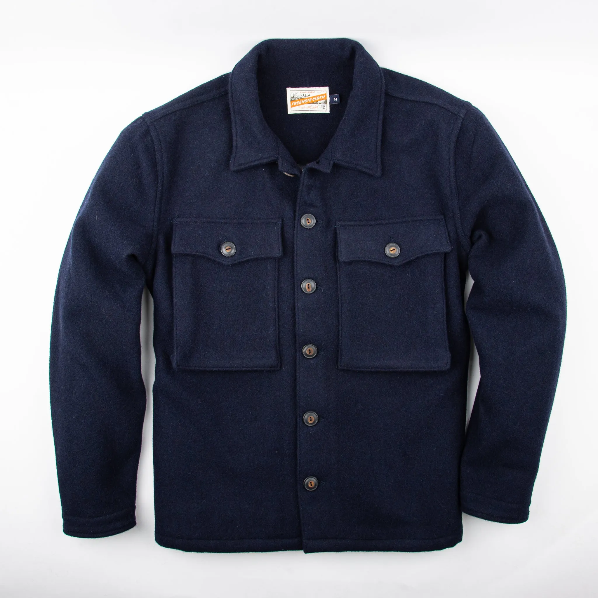 Midway Wool CPO Navy sold by Freenote Cloth