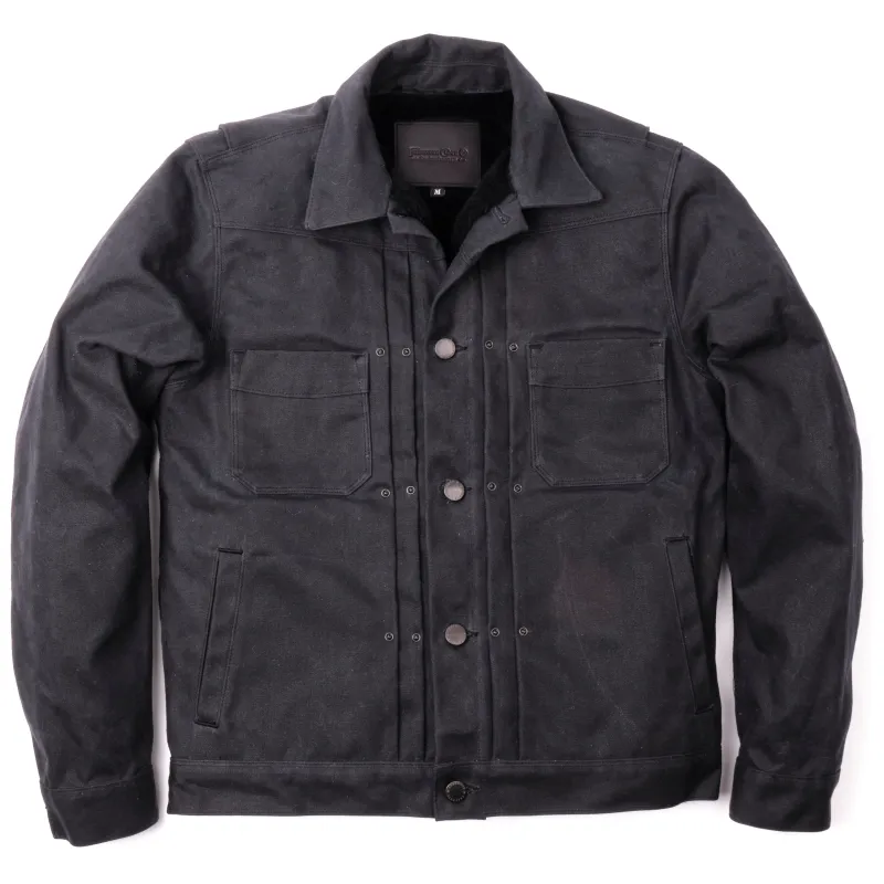 Riders Jacket Heavy Waxed Canvas Black Alpaca sold by Freenote Cloth