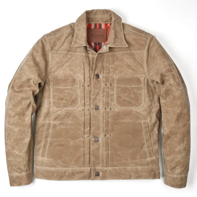 Riders Jacket Waxed Canvas Tobacco Red Interior sold by Freenote Cloth